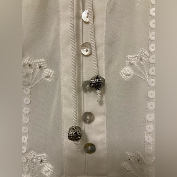 Lane Bryant 22-24 sheer white peasant blouse - Picture 5 of 7